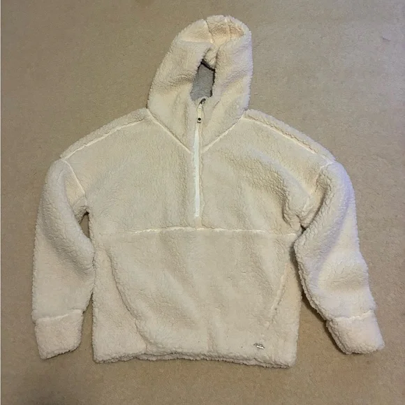 PrAna Cream Sherpa Hoodie - Picture 1 of 8